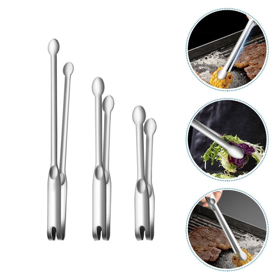 PAMINGONO 3Pcs Tong for Cooking Stainless Steel for Bread Meat Cake Barbecue Noodles Use