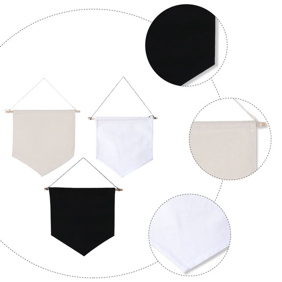 PAMINGONO 3Pcs Triangle Shape Cotton Pendant for Wall Decoration and Diy Craft 11.8x10.8in