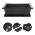 thumbnail image 1 of PAMINGONO 3Set Plastic Flowerpot for Outdoor Use in Dark Brown with Drainage Holes and Tray 8.9X6.6X3in, 1 of 8