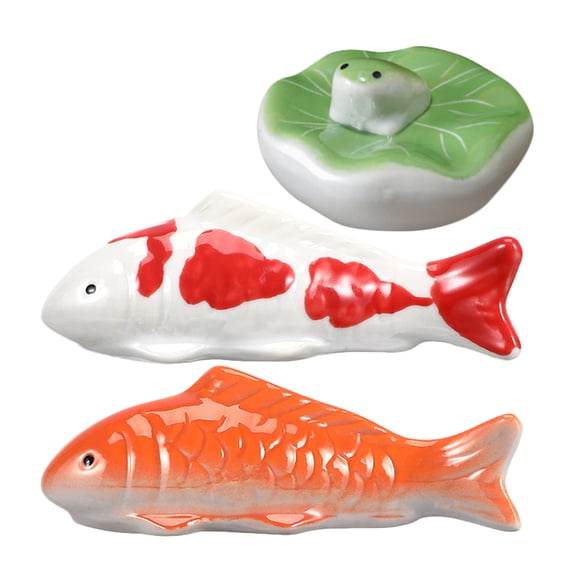 PAMINGONO 3pcs Koi Fish Floatable Figurines Ceramic Floating Goldfish for Aquarium, Pond, or Tea Pet Decor Realistic Fish Tank Ornaments