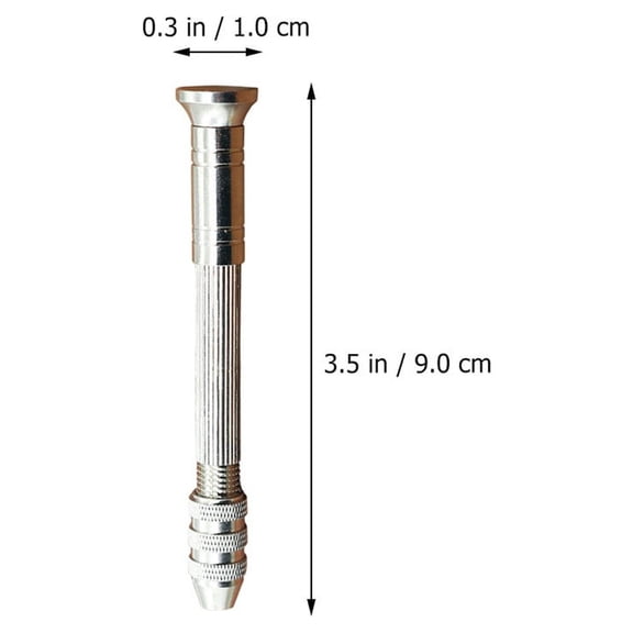 PAMINGONO Manual Craft Drill Mini Hand Drill Silver 3Pcs for DIY Projects