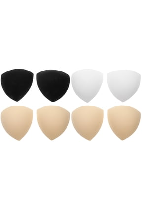 4 Pairs Triangle Push Up Pads for Women Sports Bra Black Sponge Anti See Through Sweat Absorbing
