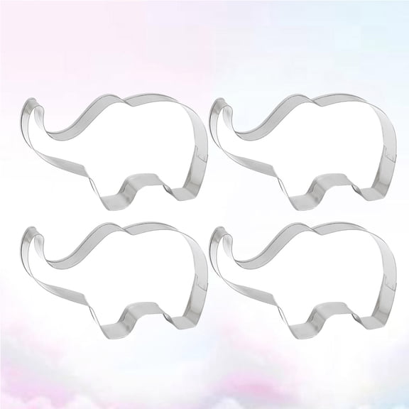 PAMINGONO Stainless Steel Elephant Shaped Molds Diy Design Baking Tools for Cake Decorating 4Pcs