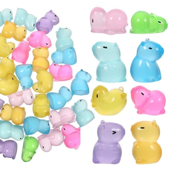 PAMINGONO 40pcs Glow in Dark Resin Water Rodent Figurine for Micro Landscapes