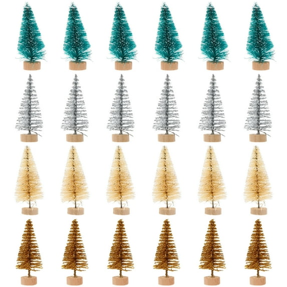 PAMINGONO 48Pcs Small Tree Decor Non-perishing for General Public Silver