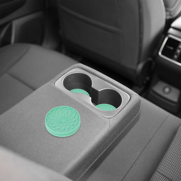 PAMINGONO 4Pcs Auto Cup Holder Coasters with Simple and Generous Design for Car and Home Use in Green PVC
