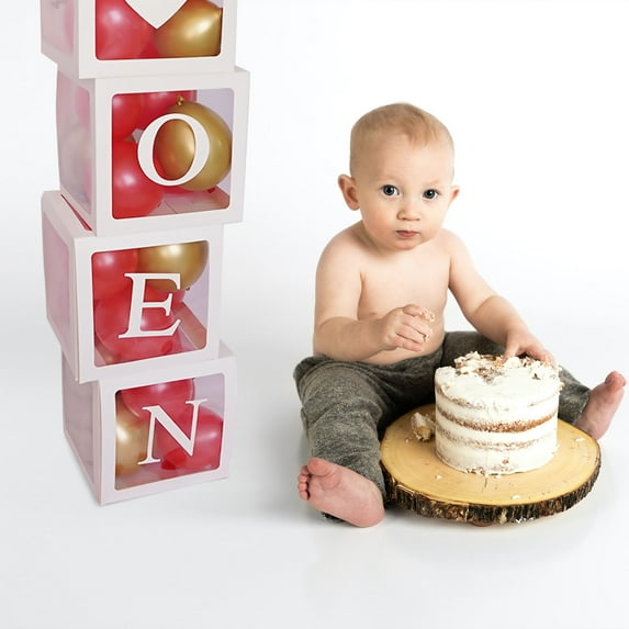 PAMINGONO 4Pcs Background Paper Balloon Boxes for Baby Room and Party Decorations