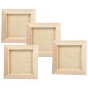 PAMINGONO 4Pcs Beige Wooden Frames for DIY Clay Picture Painting Creative Craft Decor