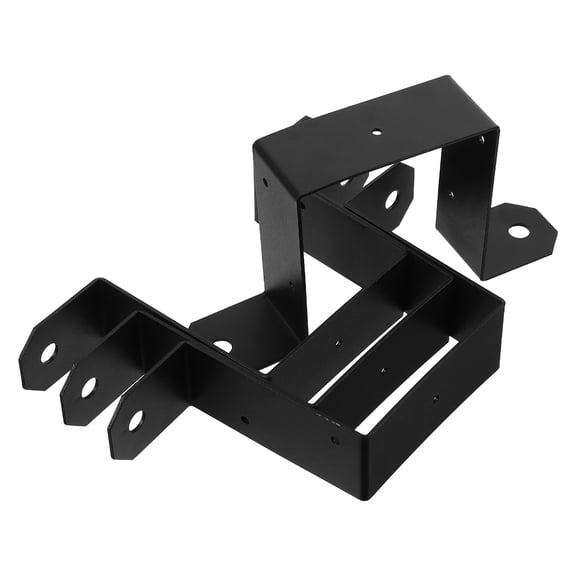PAMINGONO 4-Pack Black Metal Deck Railing Brackets Weather Resistant Post Anchors for Outdoor Use