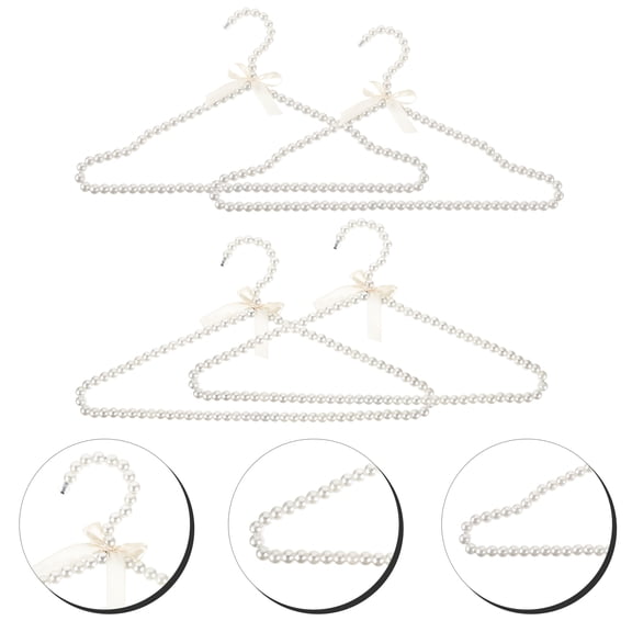 PAMINGONO 4Pcs Clothes Hanger for Wedding Dress Non-marking and Anti-slip in Beige with Wide Shoulder Design