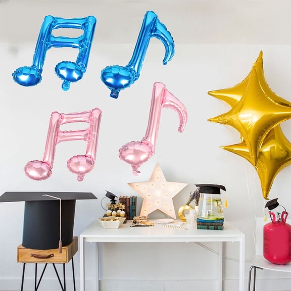 PAMINGONO 4Pcs Decoration Balloons Musical Note Shape Assorted Color for Birthday Wedding Party