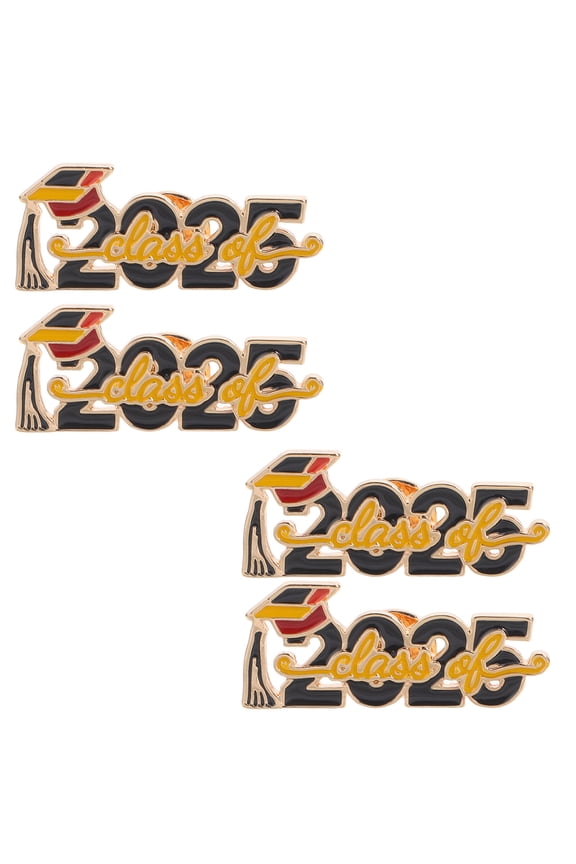 4Pcs Class of 2025 Graduation Brooch Pins Alloy Memory Pins for Ceremony