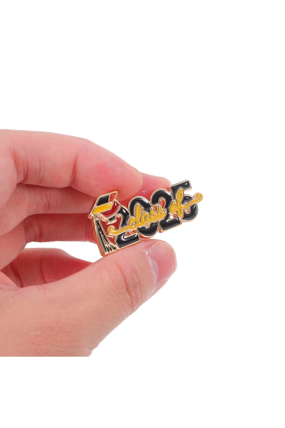 4-Pack Class of 2025 Graduation Brooch Pins, Alloy Memory Pins for Ceremony and Celebration