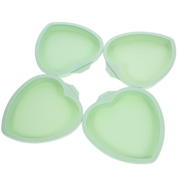 PAMINGONO 4Pcs Heart Shaped Silicone Cake Pans For Home Bakers Safe Baking Easy Release Time Saving Romantic