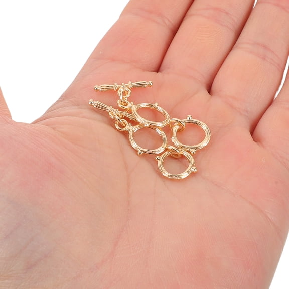 PAMINGONO 4Pcs Metal Toggle Clasps Necklace Chain Extenders with Easy DIY Installation for Jewelry