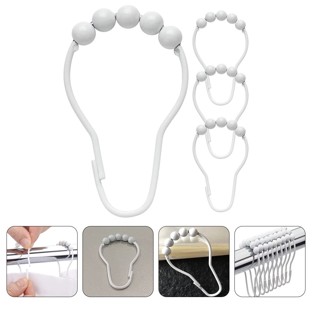 PAMINGONO 4Pcs Metal Shower Curtain Rings Easy Installation Strong Load ...