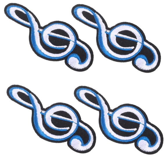 PAMINGONO 4Pcs Multi Color Music Note Shaped Embroidery Patches For Diy Clothes And Sewing Lovers