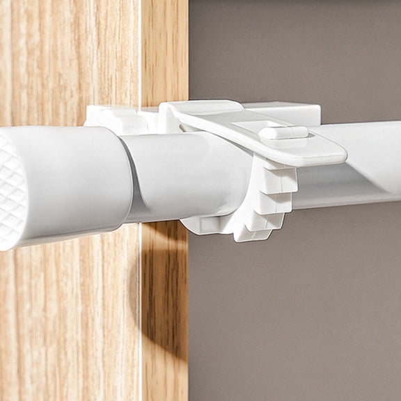 PAMINGONO 4Pcs No Drill Adjustable Curtain Rod Brackets White Heavy Duty Rod Support for Home Use