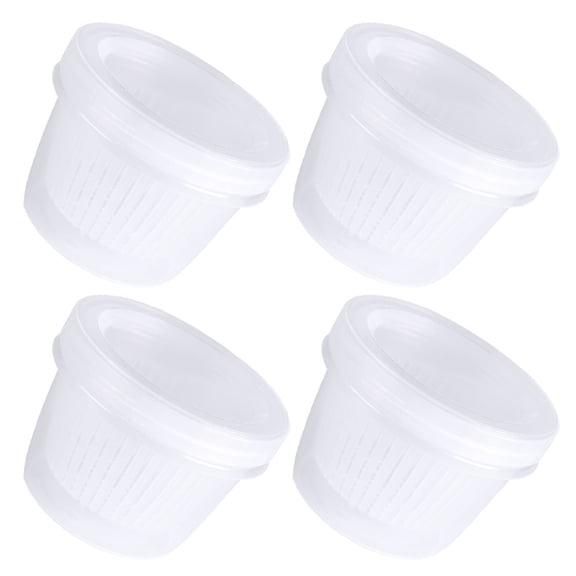 PAMINGONO 4Pcs Plastic Fresh-Keeping Box For Ginger Keeper Food Storage Round Shape PP