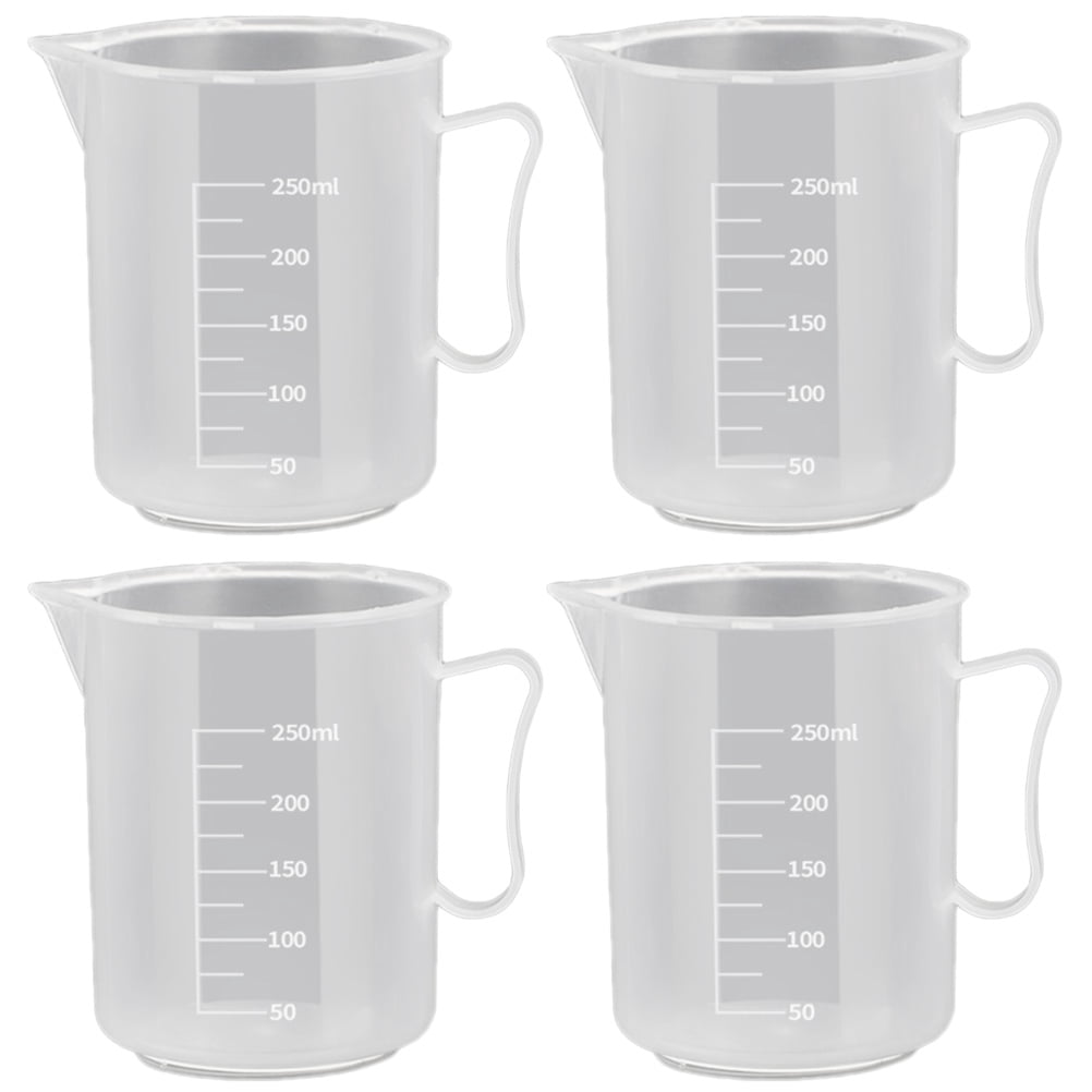 PAMINGONO 4-Piece Transparent PP Measuring Cups with Handles for Baking, Cooking, Liquid Measurement, and Kitchen Use