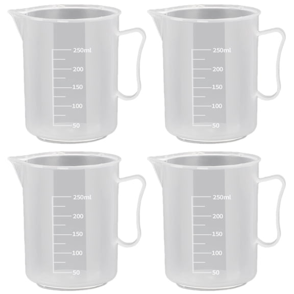 PAMINGONO 4-Piece Transparent PP Measuring Cups with Handles for Baking, Cooking, Liquid Measurement, and Kitchen Use