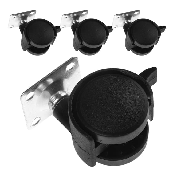 PAMINGONO Set of 4 Plastic Swivel Casters with Plate Brake for Office Chair and Furniture Smooth Mobility