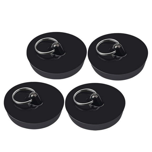 PAMINGONO 4Pcs Replacement Bath Plug for Bathtub with Sealing and Clog Prevention in Black PVC