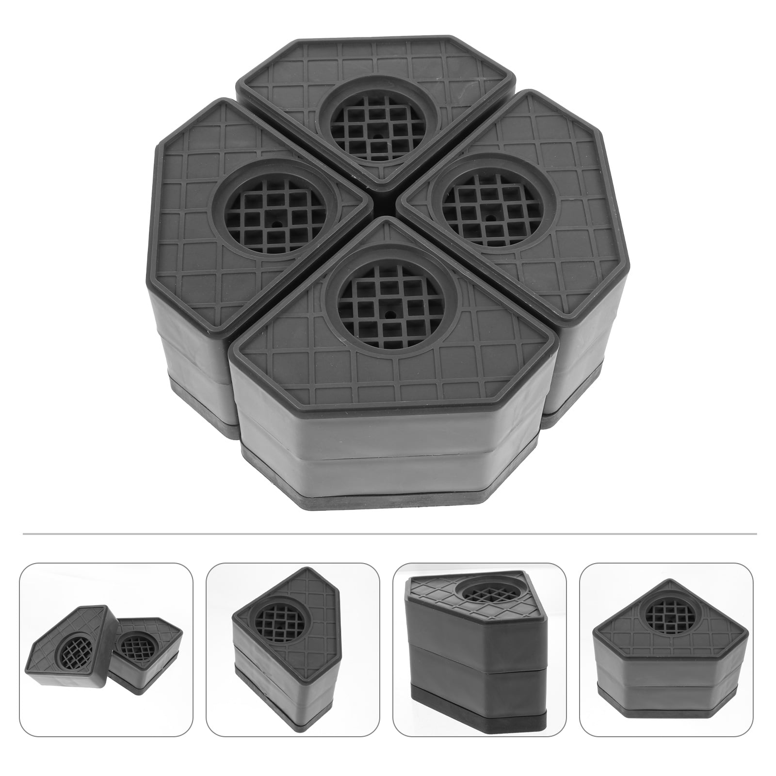 PAMINGONO 4Pcs Shockproof Anti-skid Noise Reduction PP Silicone Non-skid Washer Mats for Home