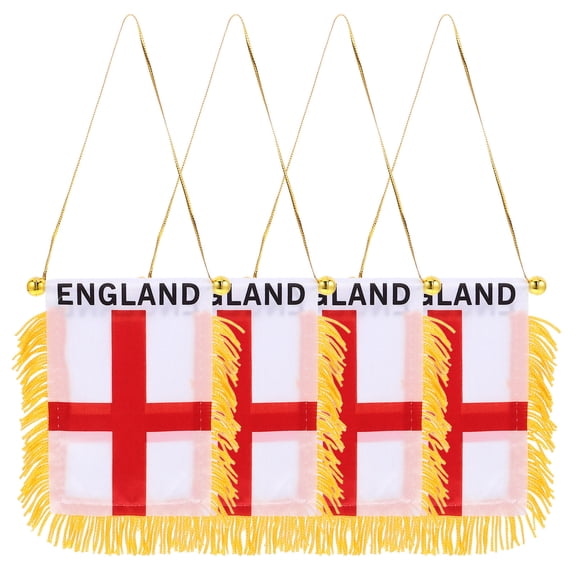 PAMINGONO 4Pcs Eng Flag Car Hanging Ornaments Compact Design Fade Resistant Outdoor Use