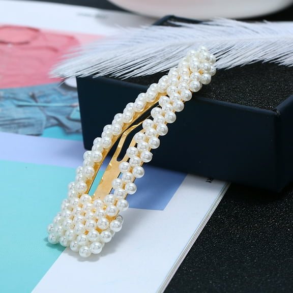 PAMINGONO 4pcs Pearl Hairpins Decorative Clips For Women Fashionable Side Barrettes Hair Accessories For Stylish