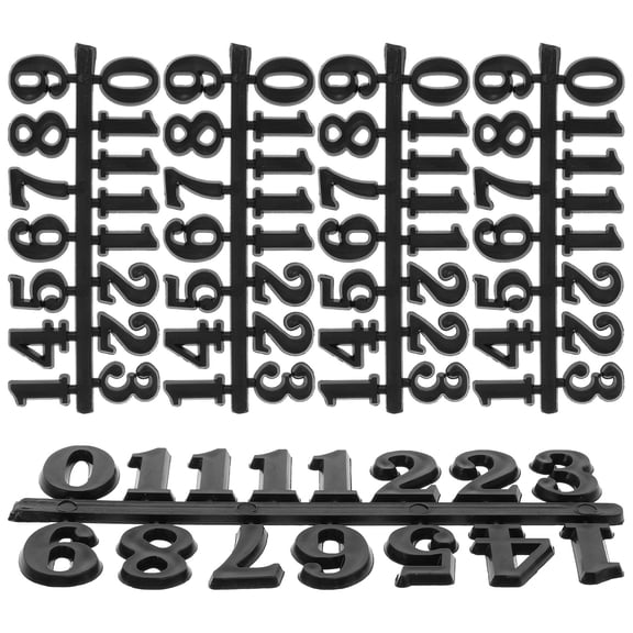 PAMINGONO 5 Sets Numbers for Wall Clock Arabic Clock Numbers Black Plastic Rectangular 12.8X5.2X0.3in