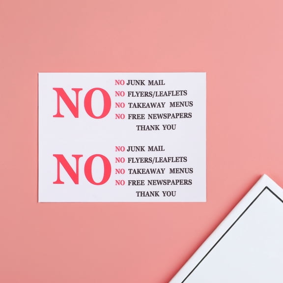 PAMINGONO No Junk Mail Mailbox Sticker Weather Resistant PVC Adhesive for Outdoor Home Use