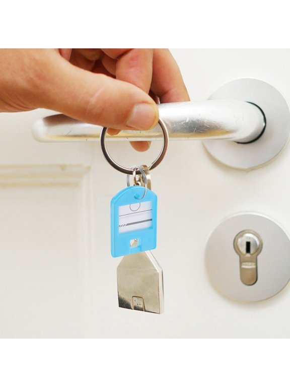 Plastic Sky-Blue Key Tags 50Pcs - Compact Design, Easy to Organize and Reuse