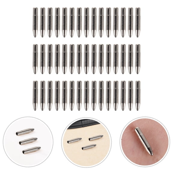 PAMINGONO 50 Pcs Metal Gel Pen Tip Replacements, Smooth Writing Pen Nibs, Ballpoint Accessories for Daily Office Use