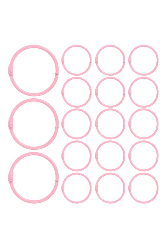 50Pcs Pink Metal Index Card Rings for Efficient Paper Management and Keychain Use