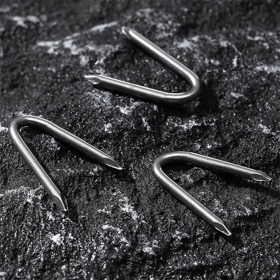 PAMINGONO 50Pcs U Shaped Fence Nails Iron Fixing Tool for Garden Yard Fence and Decorations