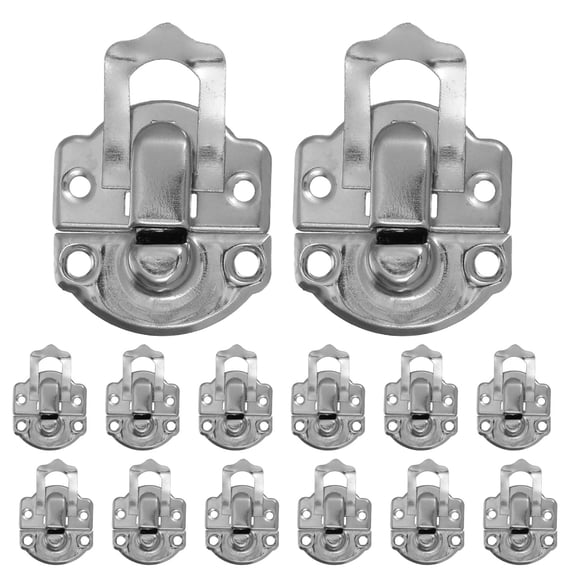 PAMINGONO 50Pcs Plated Silver Metal Clasp Latches Zinc Alloy for Furniture Lock Decorations and Suitcase Hardware