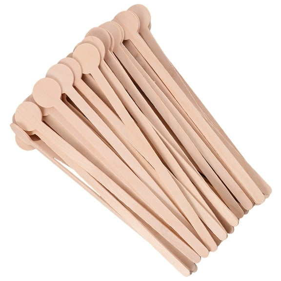 PAMINGONO 50pcs Wood Coffee Stirring Sticks Light Brown Mixing Rod for Family