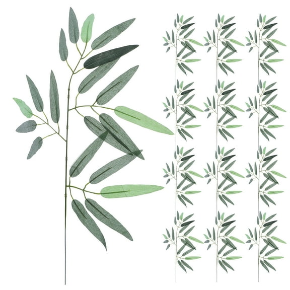 PAMINGONO Green Artificial Leaves Plastic 50pcs for Hotel Decoration