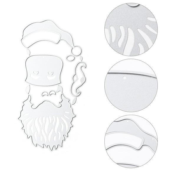 PAMINGONO Silver Christmas Metal Cutting Die for Santa Embossing and Craft Use