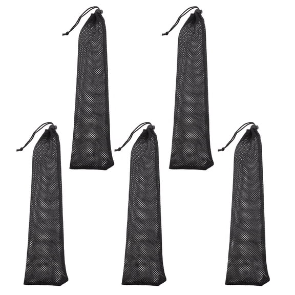 PAMINGONO 5Pcs Black Nylon Bird Feeder Mesh Bags for Outdoor Use 15.33X3.73In