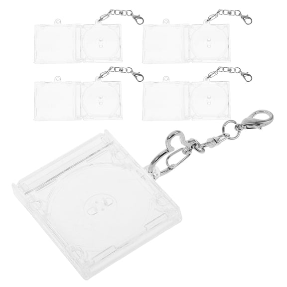 PAMINGONO 5Pcs Blank Mini Cd Case Acrylic Multi Color For Music Collectibles Keychain
