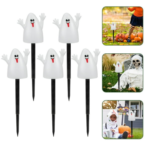 PAMINGONO 5-Pack Black ABS Yard Stakes Outdoor Sculpture Decor for Garden Lawn and Patio Decoration
