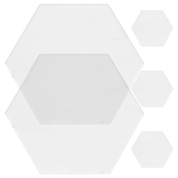 PAMINGONO 5Pcs Hexagonal Acrylic Blank Name Plates For Wedding Seating Tabletop Signs 3.14X2.75X0.08in