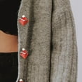 thumbnail image 1 of PAMINGONO 5Pcs Metal Buttons for Women Coats with Decorative Hand Stitch Buttonhole Design in Red, 1 of 8