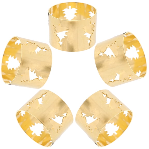 PAMINGONO 5Pcs Metal Napkin Rings Hollow Christmas Tree Shaped For Restaurant Use