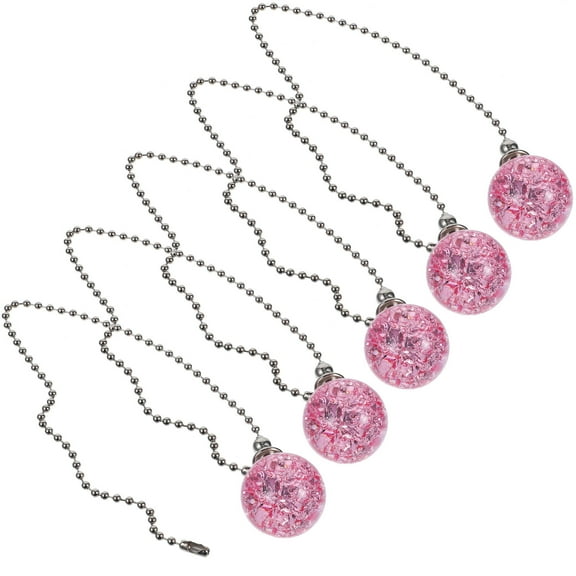 PAMINGONO 5Pcs Pull Chain for Light Fixture Metal Pink .4X1.2X1.2in Decorative