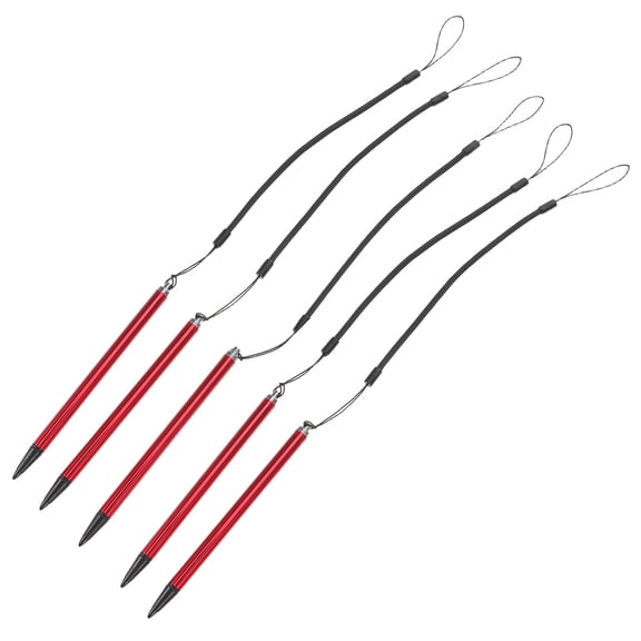 PAMINGONO 5-Pack Red Capacitive Stylus Pens with High Precision Tips and Anti-Loss Cords for Smartphones and Tablets