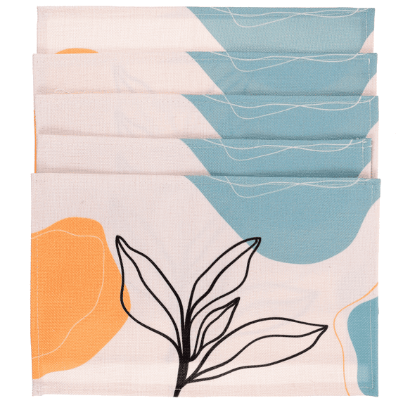 PAMINGONO 5Pcs Simple Style Place Mat Nordic Style Placemat Multi Colored Heat Resistant Non Slip Waterproof Protective