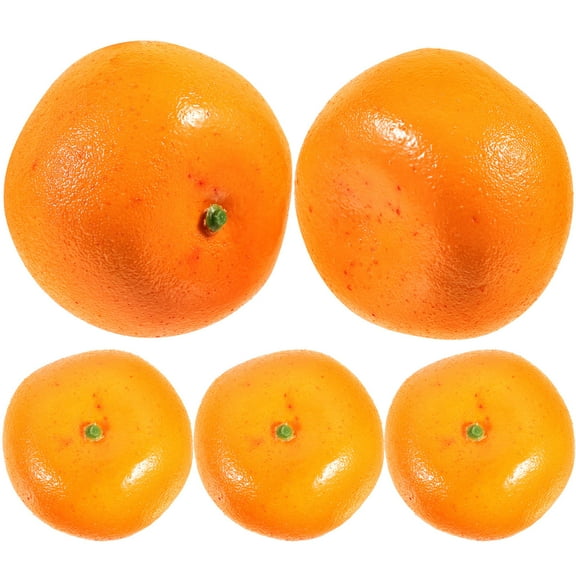 PAMINGONO 5Pcs Simulation Oranges for Home Decor and Educational Model Round Foam Faux Oranges